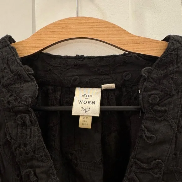 Anthropologie SEEN WORN KEPT Kathryn Floral-textured Button-up Blouse Top - Picture 6 of 8